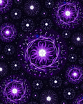 Vivid Purple Blooming Mandala Circles Rug