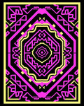Bold Pink Geometric Medallion Rug