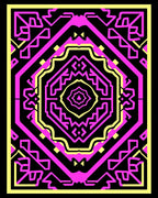 Bold Pink Geometric Medallion Rug
