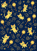 Cute Yellow Cats and Lanterns Rug