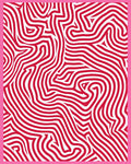 Bright Red White Wavy Stripes Rug