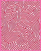 Bright Red White Wavy Stripes Rug