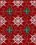 Red White Snowflake Poinsettia Medallion Rug