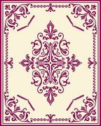 Crimson Swirl Floral Medallion Rug