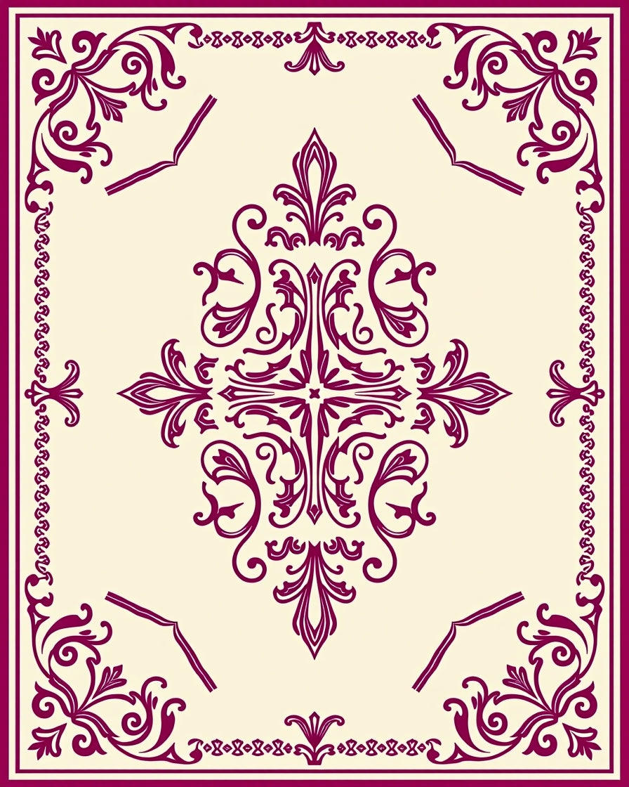 Crimson Swirl Floral Medallion Rug