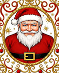 Vintage Santa Claus Red Orb Emblem Rug