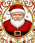 Vintage Santa Claus Red Orb Emblem Rug