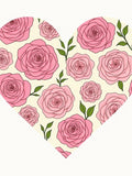 Pink Rose Heart Garden Rug
