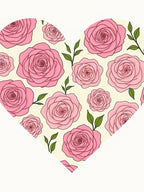 Pink Rose Heart Garden Rug