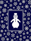 Winter Snowman Snowflake Navy Rug
