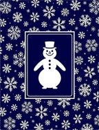 Winter Snowman Snowflake Navy Rug