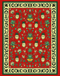 Crimson Pineapple Floral Botanical Imagery Rug