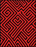 Bold Red Geometric Maze Rug