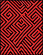 Bold Red Geometric Maze Rug