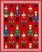 Cheery Nutcracker Soldier Red Cream Rug