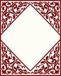 Crimson Filigree Corner Square Rug