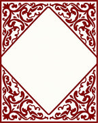 Crimson Filigree Corner Square Rug