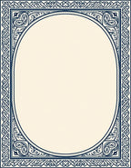 Classic Blue Ornate Oval Border Rug