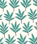 Teal Fern Frond Repeat Rug