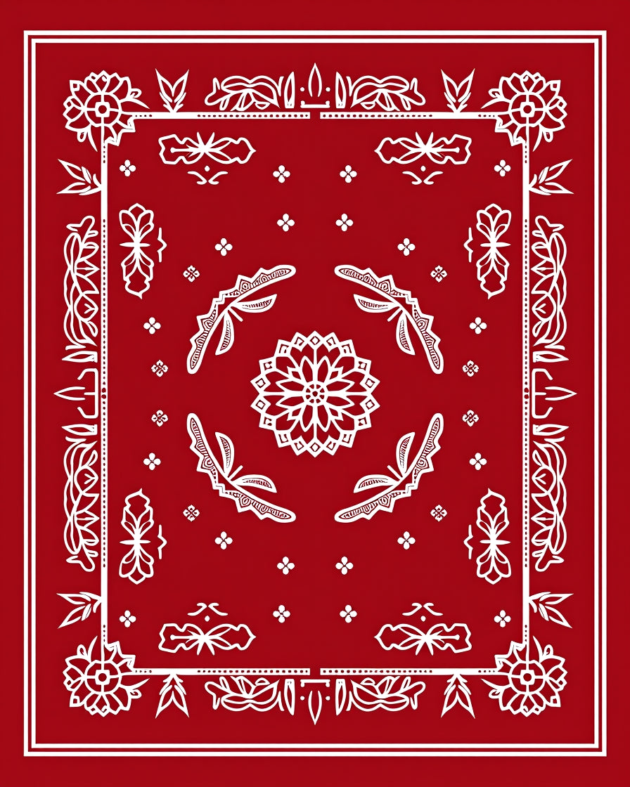 Crimson Lotus Butterfly Frame Rug