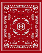 Crimson Lotus Butterfly Frame Rug