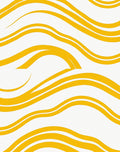 Golden Wavy Stripe Abstract Rug