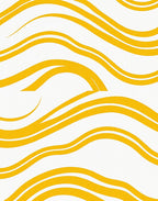 Golden Wavy Stripe Abstract Rug