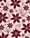 Maroon Floral Medallion Cream Background Rug