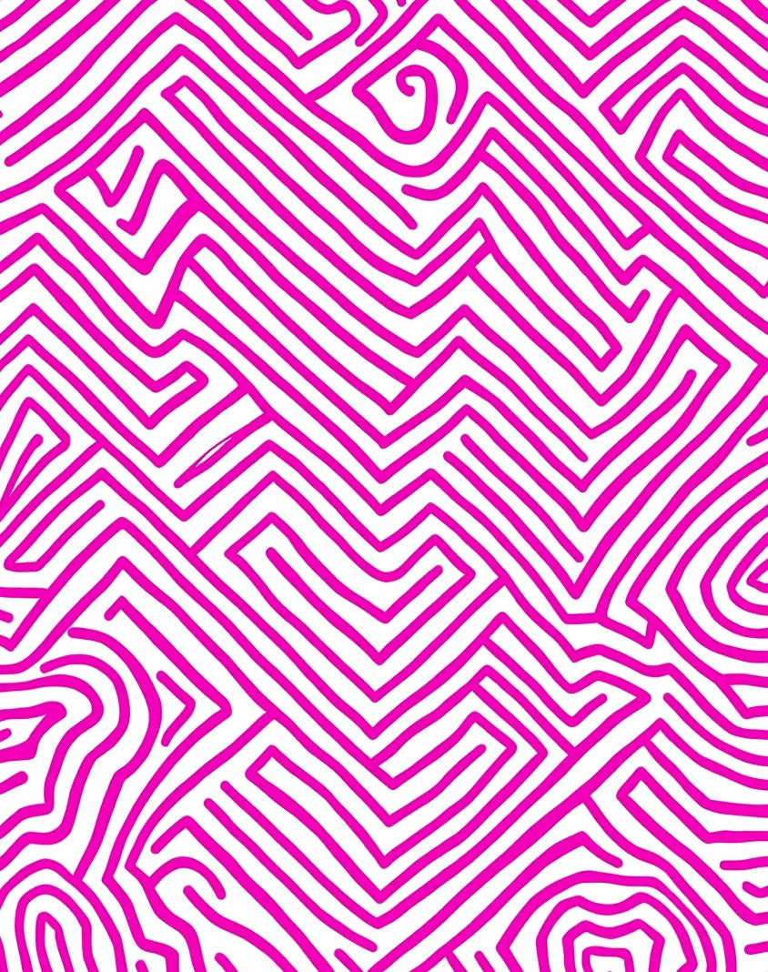 Hot Pink Maze Lines Rug