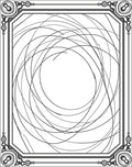 Monochromatic Swirling Line Border Accent Rug