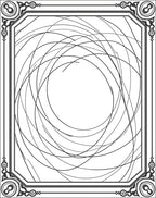 Monochromatic Swirling Line Border Accent Rug