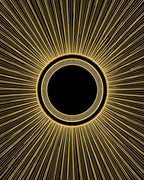Golden Sunburst Art Deco Rug