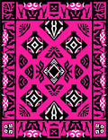 Bold Hot Pink Geometric Tribal Medallion Rug