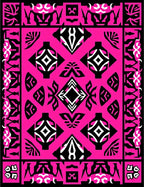 Bold Hot Pink Geometric Tribal Medallion Rug