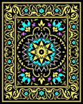 Golden yellow floral mandala Rug