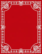 Crimson White Snowflake Border Rug