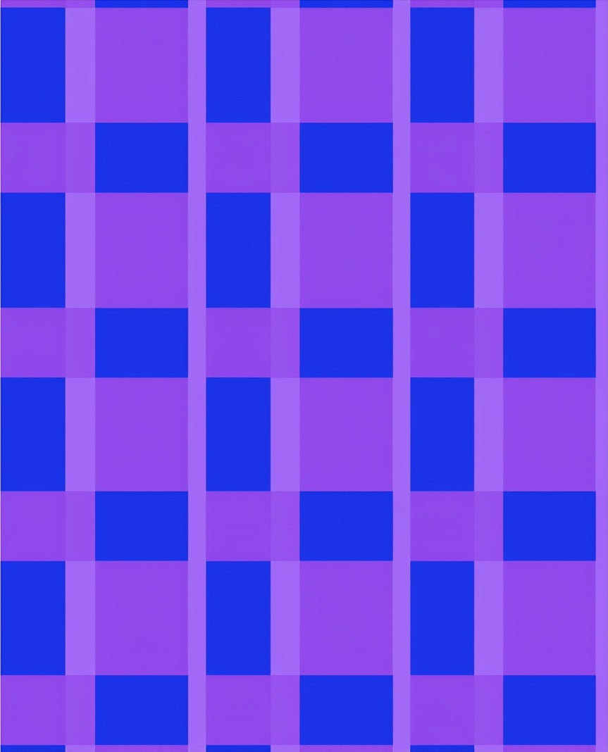 Vivid Blue Purple Plaid Squares Rug