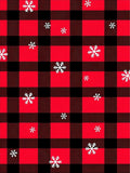 Red Black Buffalo Plaid Snowflakes Rug