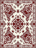 Crimson Medallion Floral Border Rug