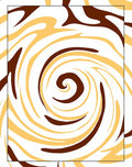 Brown Yellow Swirl Abstract Rug