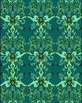 Teal Oceanic Turtle Floral Medallion Rug