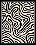 Bold Black Swirling Zebra Stripe Rug