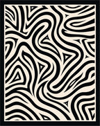 Bold Black Swirling Zebra Stripe Rug