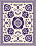Deep Indigo Floral Medallion Cream Rug