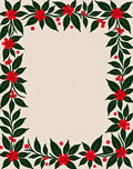 Festive Red Holly Border Rug