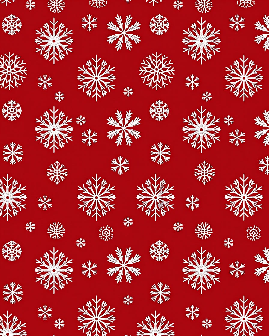 White Snowflake Overlay Red Rug