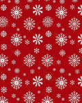 White Snowflake Overlay Red Rug