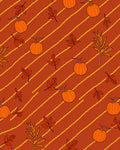 Autumn Orange Pumpkin Leaf Stripe Rug