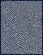 Navy White Intersecting Labyrinth Rug