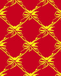 Bold Red Yellow Bow Geometric Rug